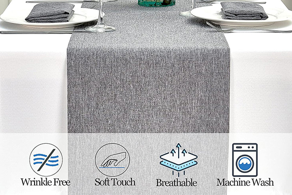 OEM Linen Farmhouse Table Runner Large Burlap Style Soft And Waterproof Decorative Fabric Runner For Outdoor Wedding And Dinner