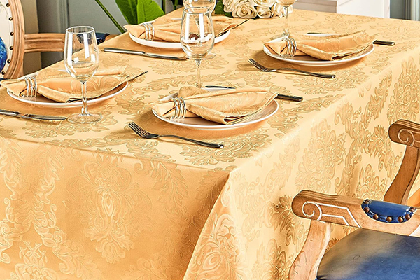 OEM Rectangle Table Cloth, Waterproof Wrinkle Resistant Washable Jacquard Polyester Oblong Rectangular Tablecloth, Fabric Table Cover Kitchen Dining Dinner