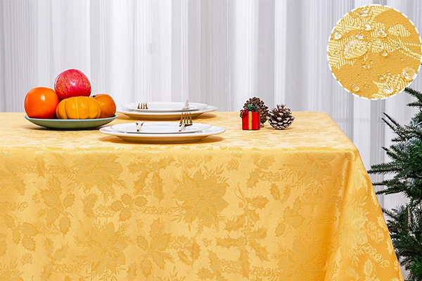 OEM Christmas Jacquard Tablecloth Waterproof Damask Floral Pattern Table Cloth, Heavy Weight Wipeable Wrinkle Free Table Covers For Dinner Or Daily Uses