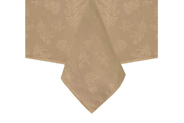 Home Fashions Elegant Woven Leaves Jacquard Damask Tablecloth