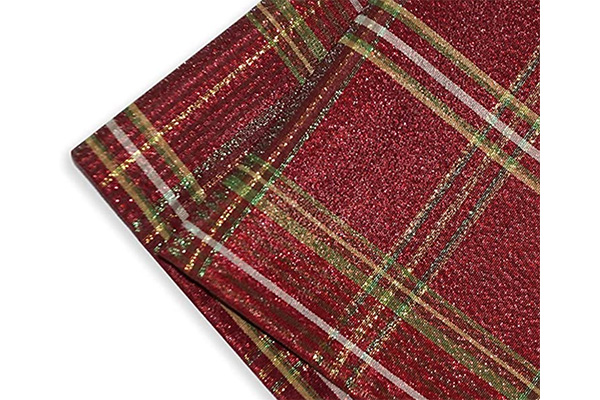 Home Fashions Shimmering Plaid Metallic Holiday Fabric Tablecloth