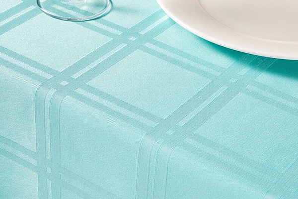 How does the high-fine texture of Microfibre Plaid Table add a high-end texture to the dining table?