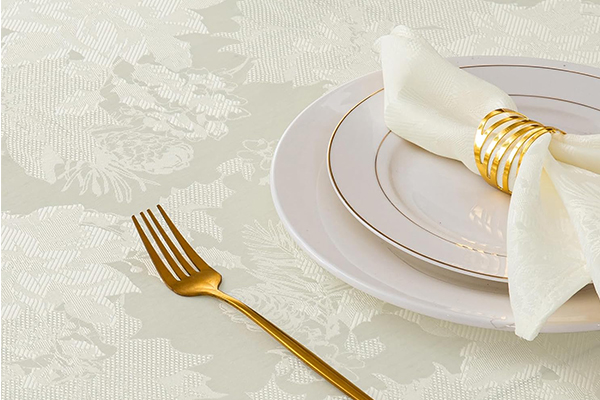 What special additions does the Christmas jacquard tablecloth make to the festive atmosphere?